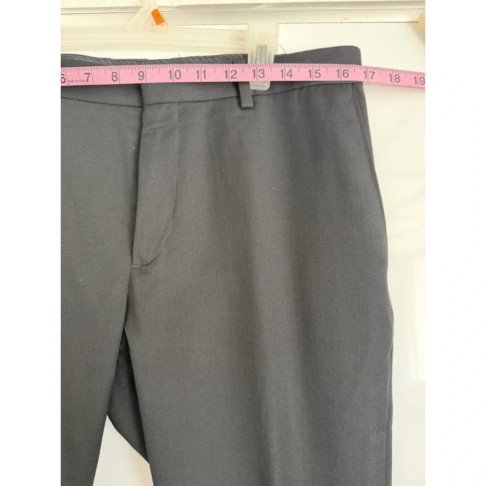 Men's Navy Blue Dress Trousers Slim Fit Flat Front Tailored Pants Size 31/30